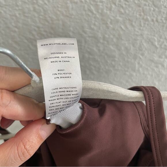 Wilo the Label Square Neck Tank Too Sports Bra Chocolate Brown Medium Like New - Picture 4 of 6